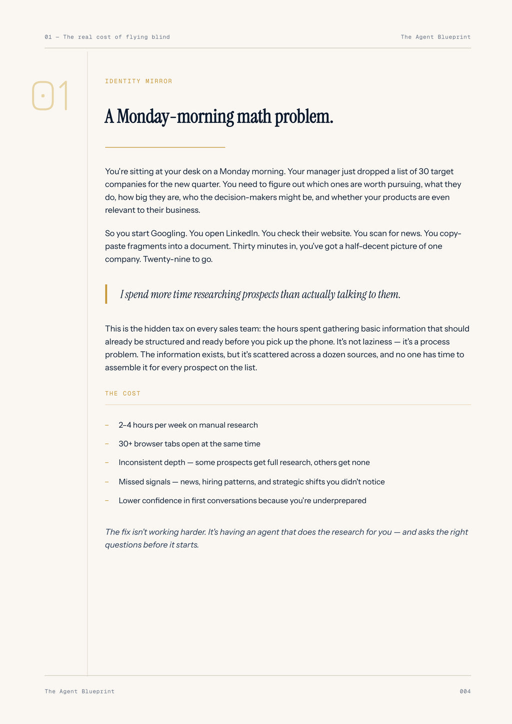 Market Research Agent - Sales Phase 1 | Step 1 of 4