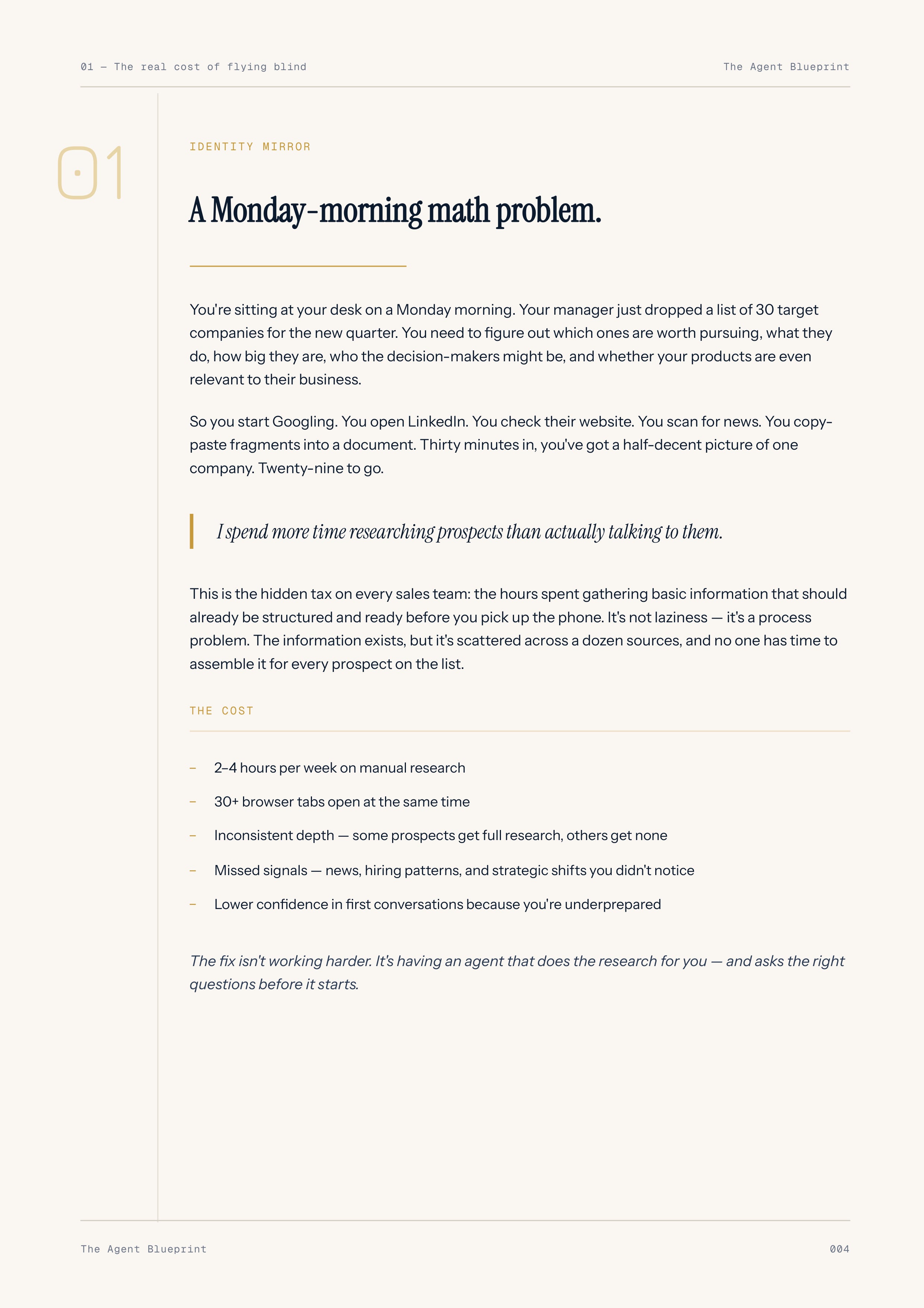 Market Research Agent - Sales Phase 1 | Step 1 of 4