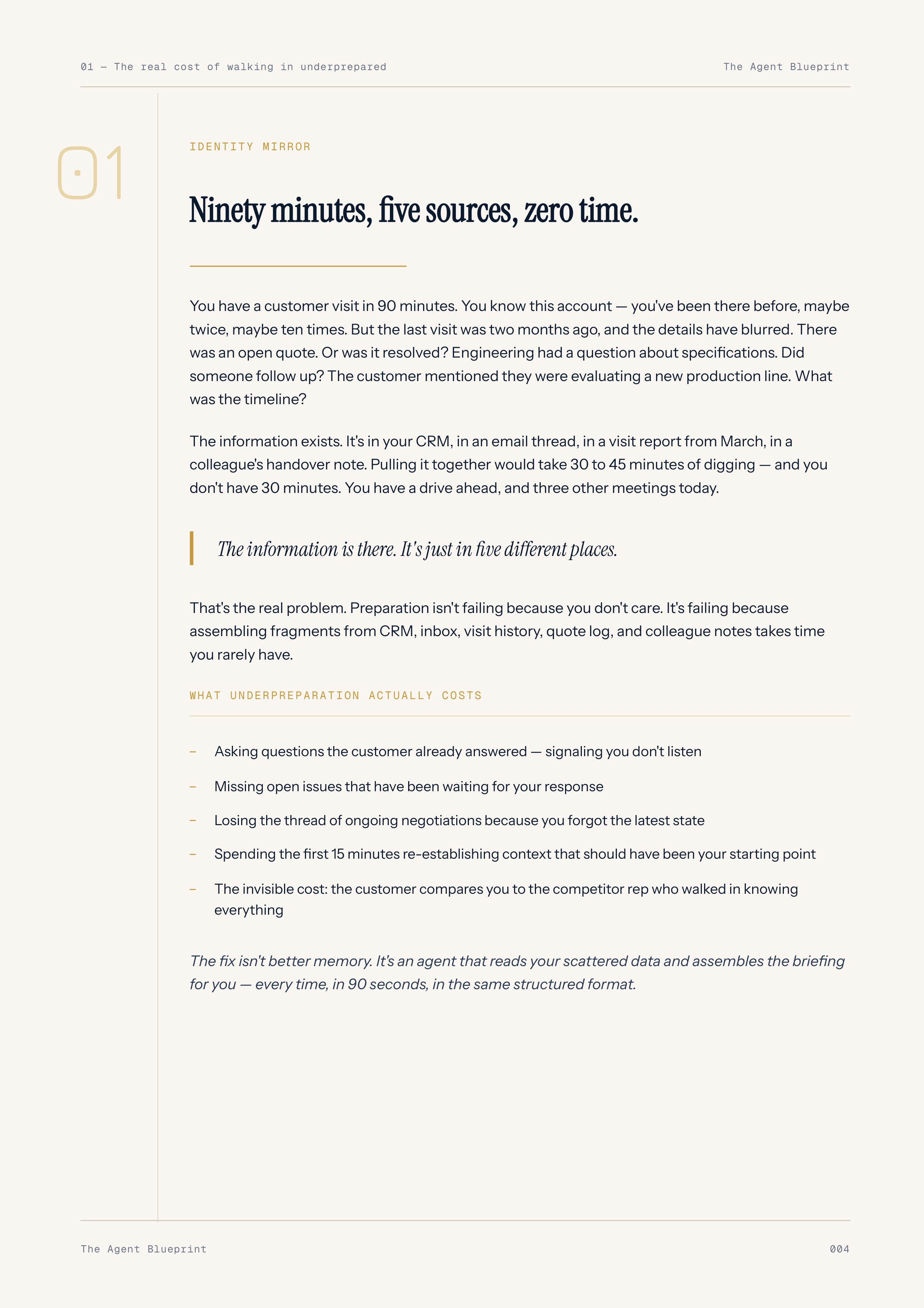 Customer Briefing Agent - Sales Phase 3 | Step 1 of 4