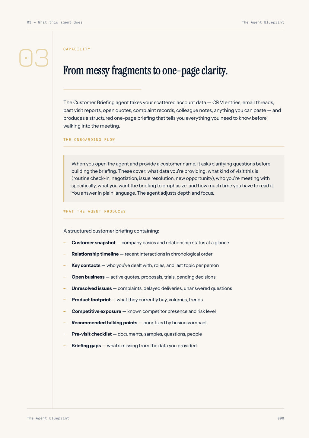 Customer Briefing Agent - Sales Phase 3 | Step 1 of 4