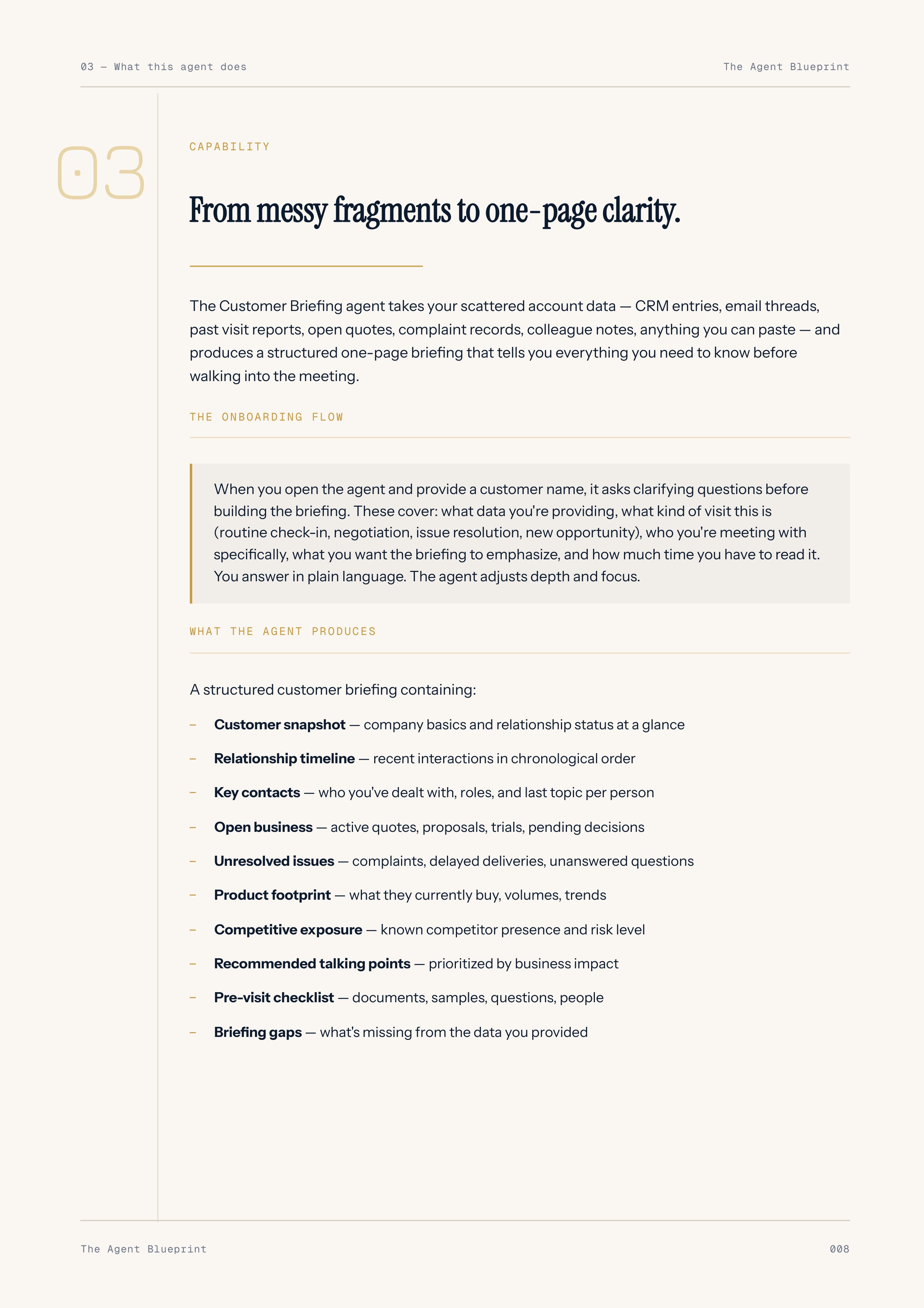 Customer Briefing Agent - Sales Phase 3 | Step 1 of 4