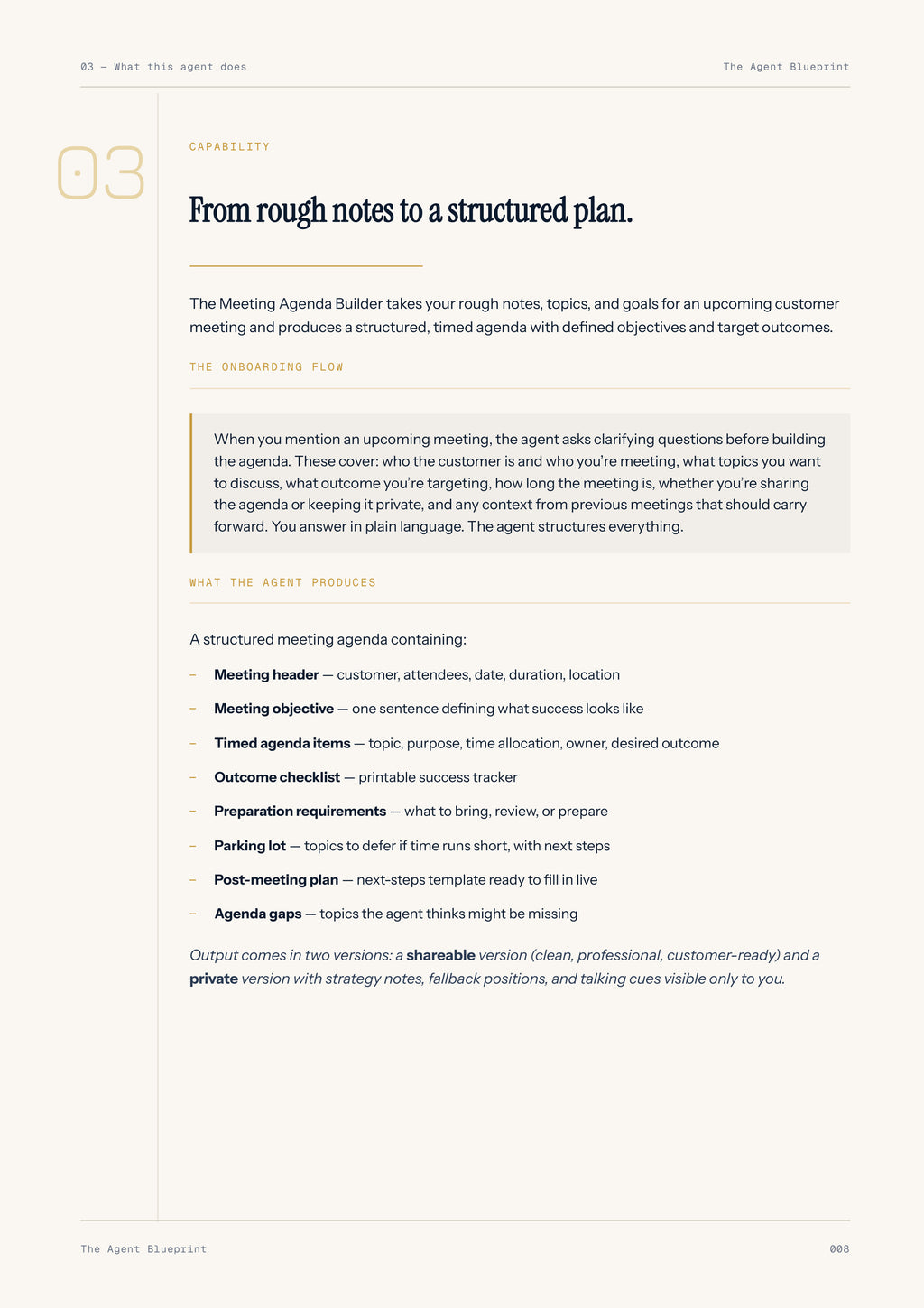 Meeting Agenda Builder - Sales Phase 3 | Step 2 of 4
