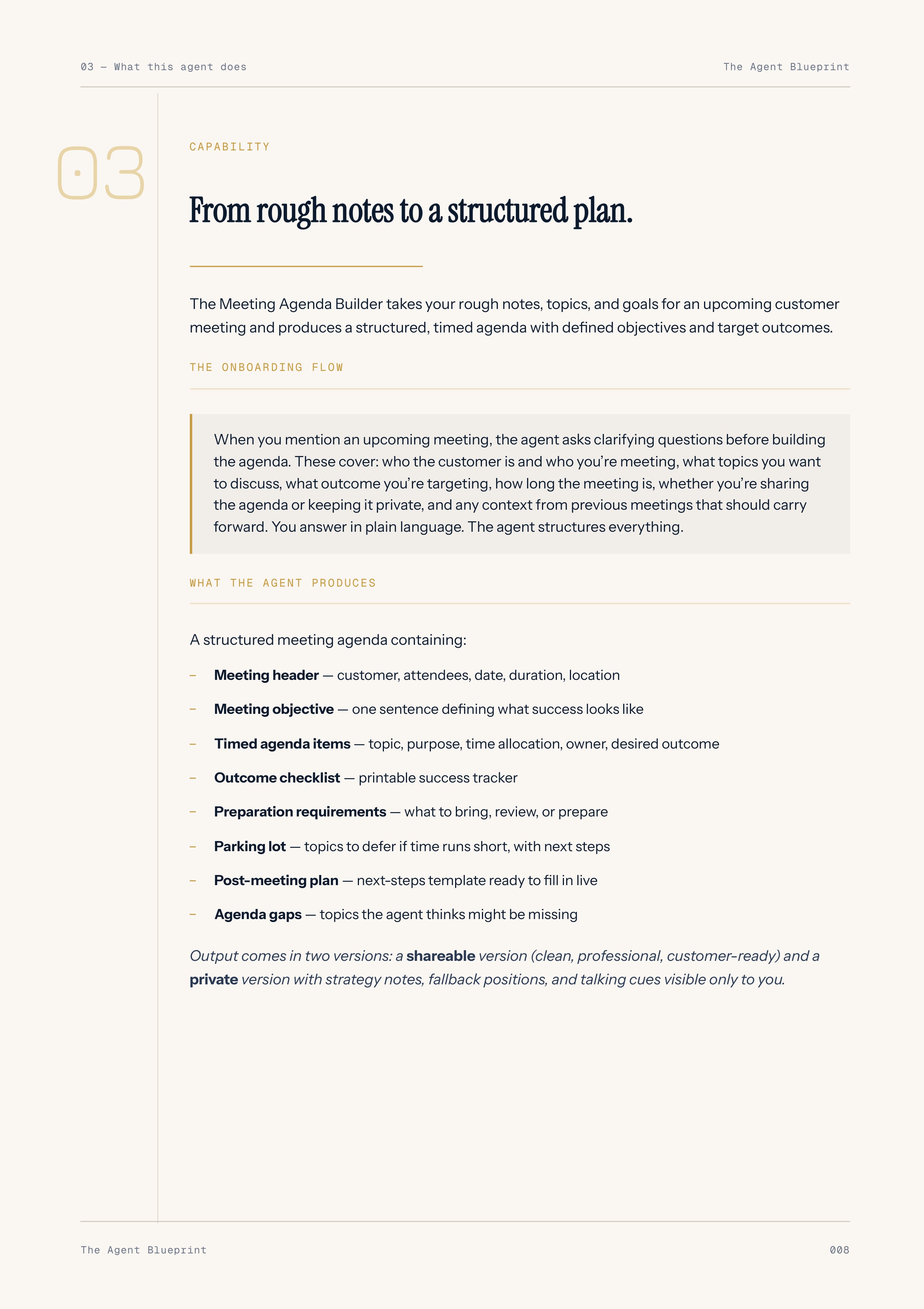 Meeting Agenda Builder - Sales Phase 3 | Step 2 of 4