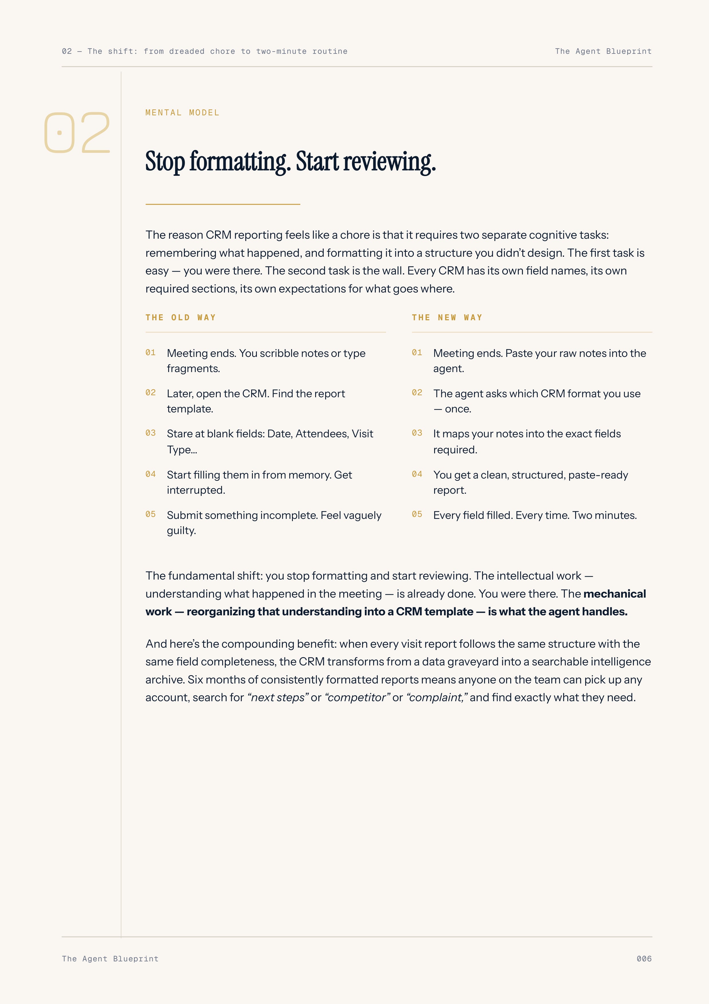 CRM Visit Report Formatter - Sales Phase 4 | Step 3 of 4