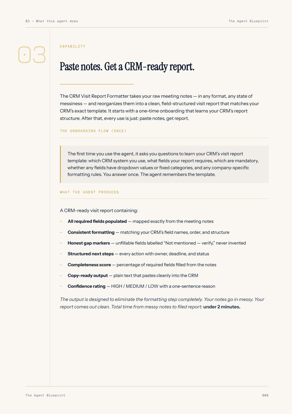 CRM Visit Report Formatter - Sales Phase 4 | Step 3 of 4