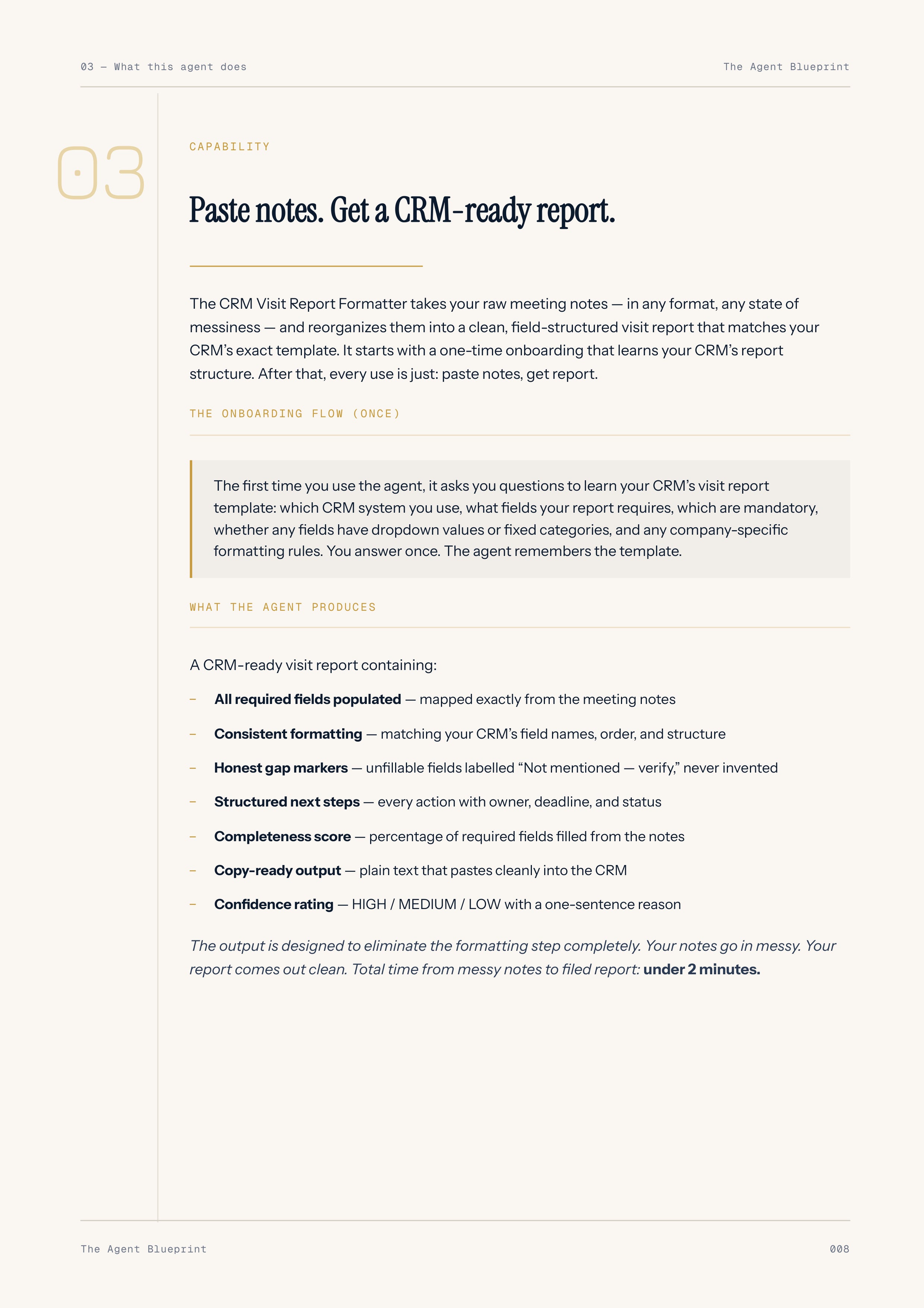 CRM Visit Report Formatter - Sales Phase 4 | Step 3 of 4