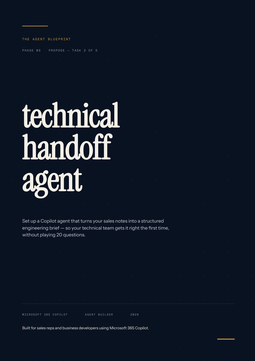 Technical Handoff Agent - Sales Phase 5 | Step 2 of 5