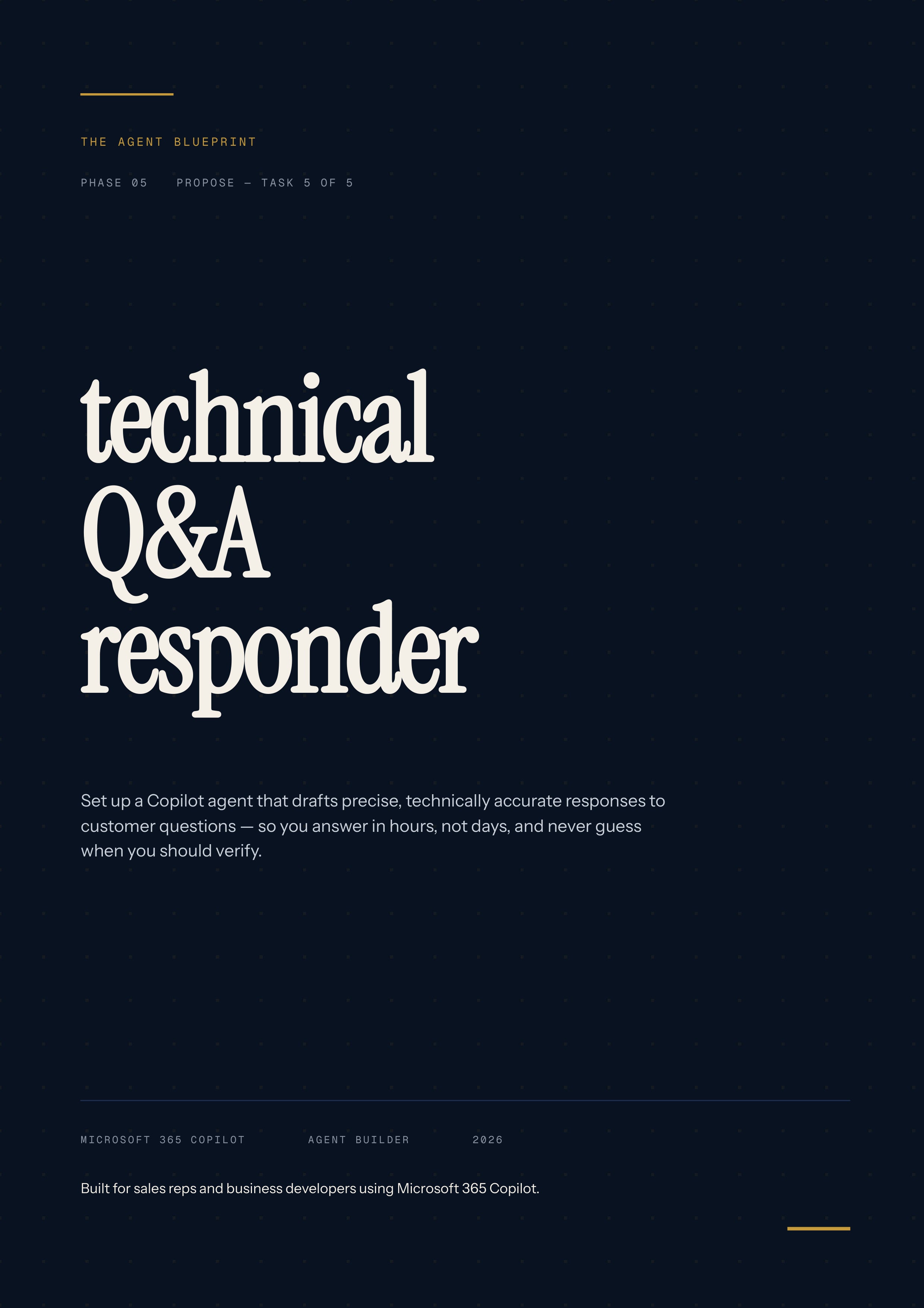 Technical Q&A Responder Agent - Sales Phase 5 | Step 5 of 5