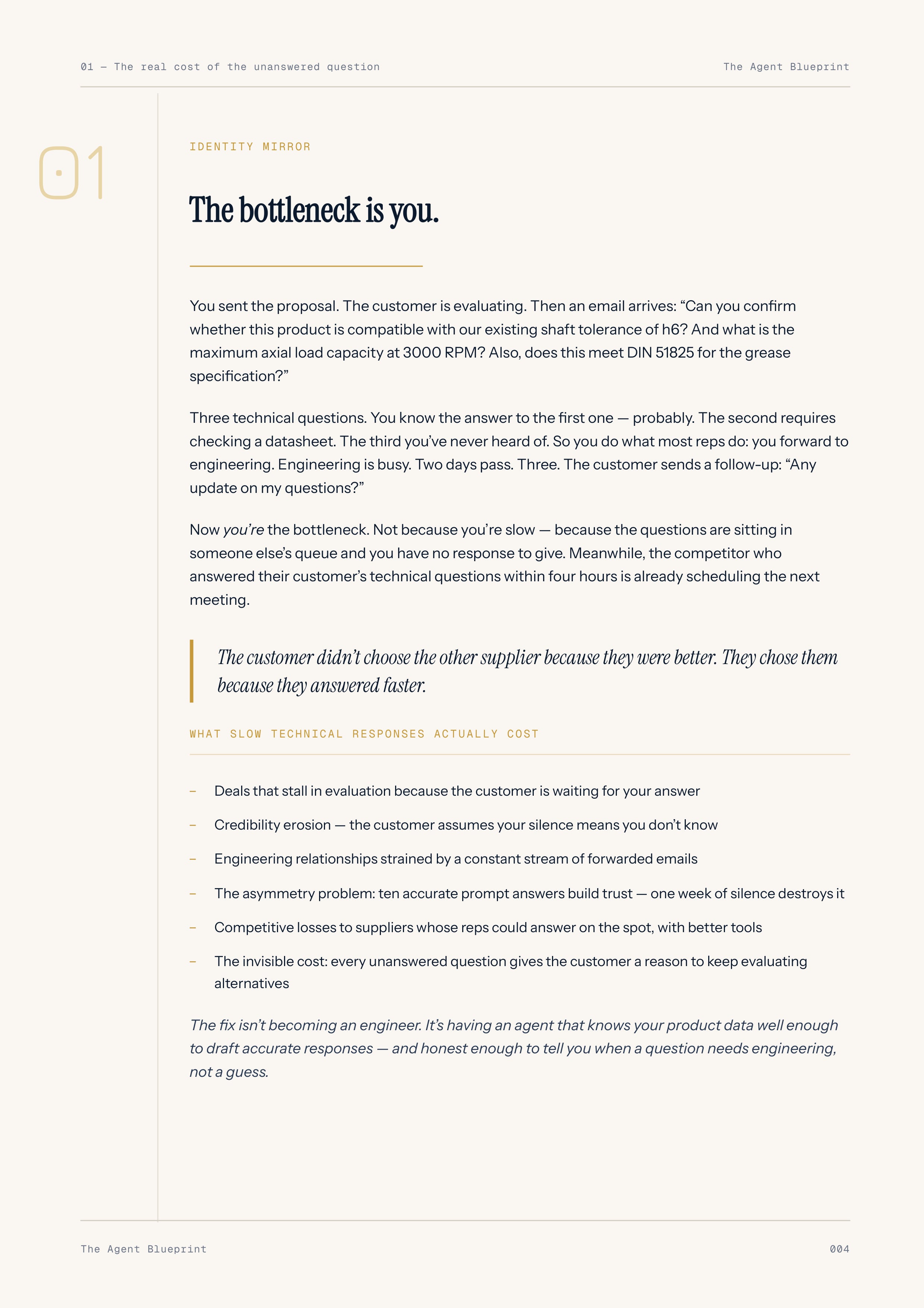 Technical Q&A Responder Agent - Sales Phase 5 | Step 5 of 5