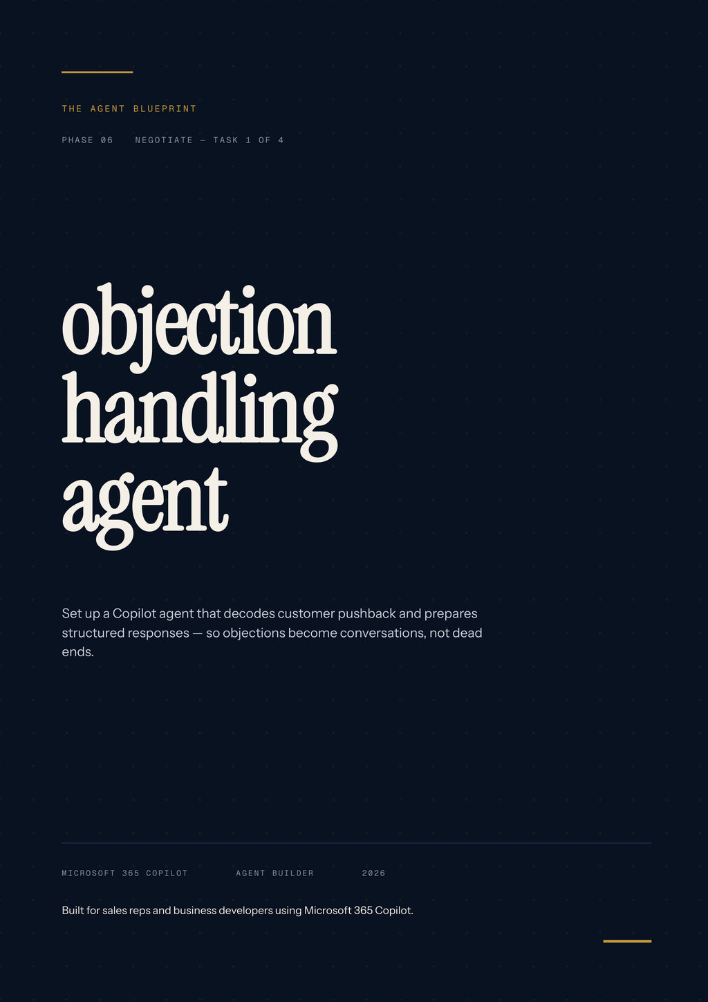Objection Handling Agent - Sales Phase 6 | Step 1 of 4