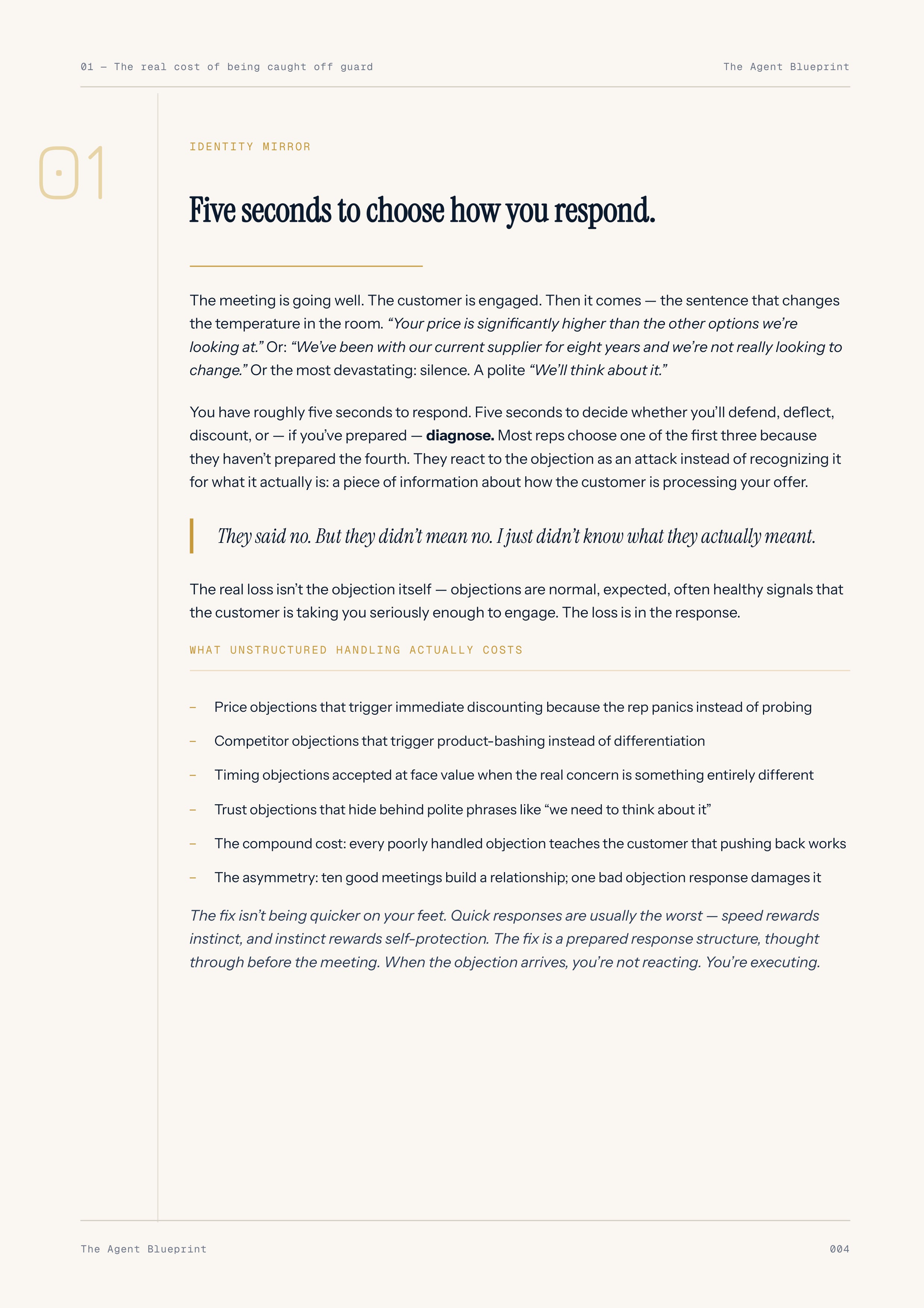 Objection Handling Agent - Sales Phase 6 | Step 1 of 4