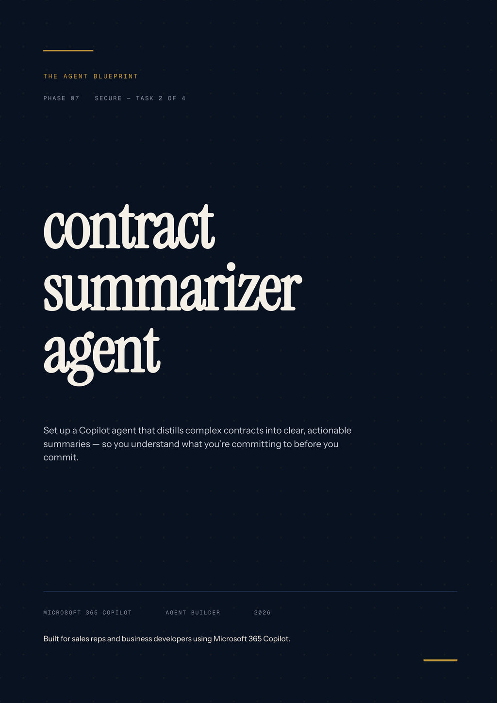 Contract Summarizer Agent - Sales Phase 7 | Step 2 of 4