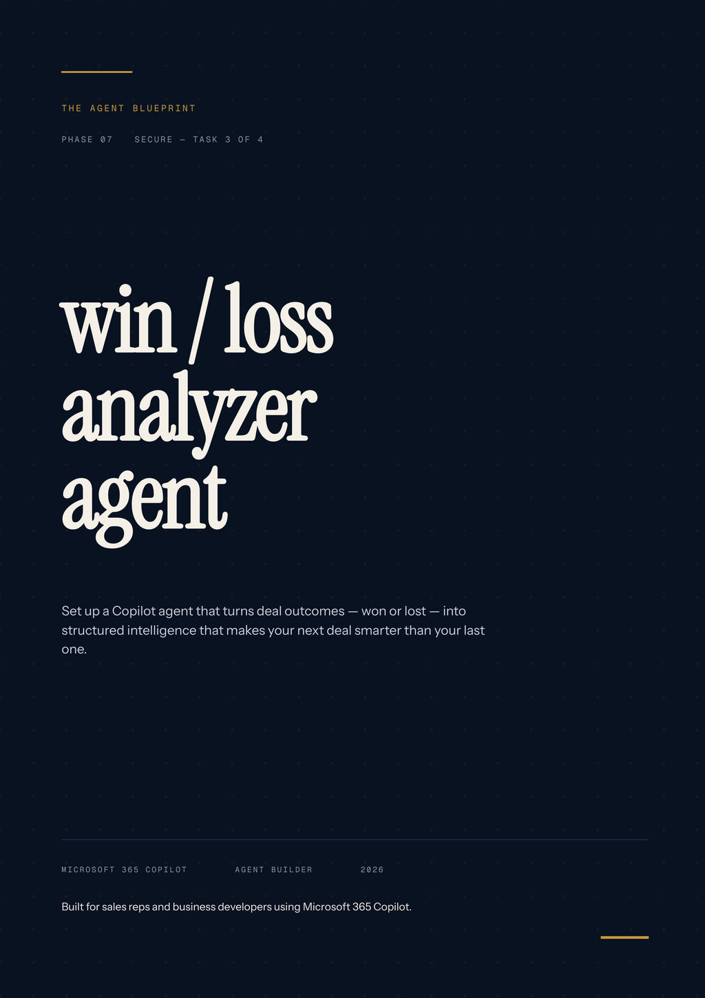 Win/Loss Analyzer Agent - Sales Phase 7 | Step 3 of 4