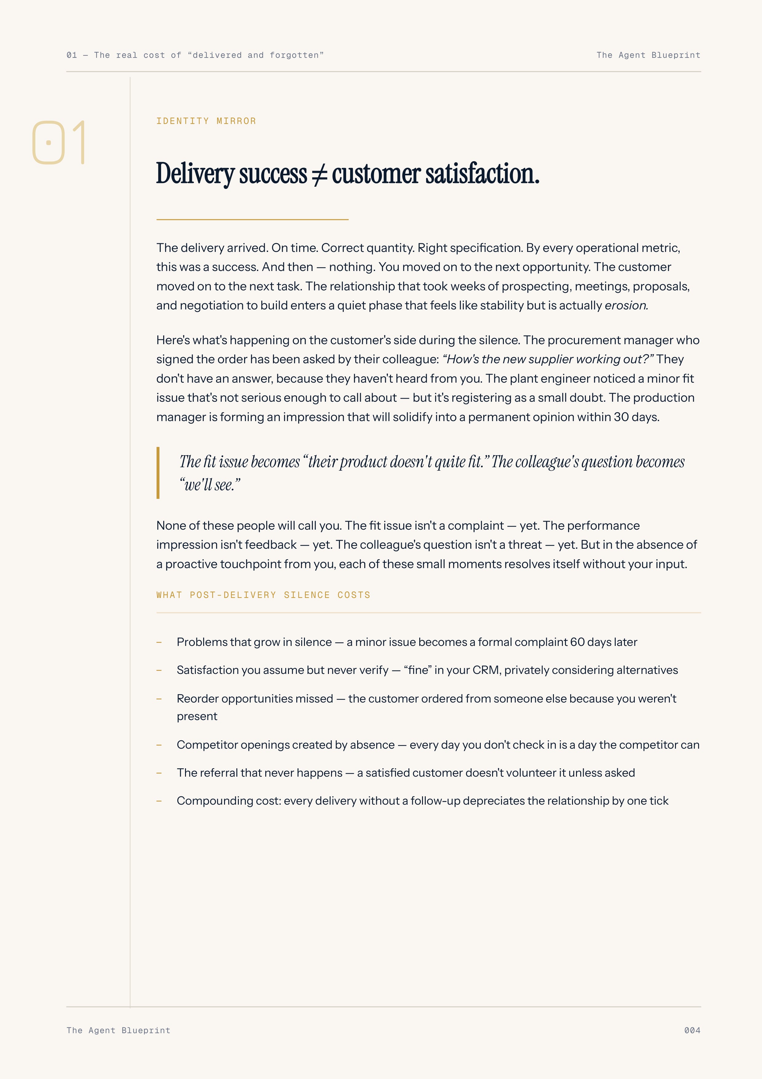 Post-Delivery Check-In Agent - Sales Phase 8 | Step 1 of 5