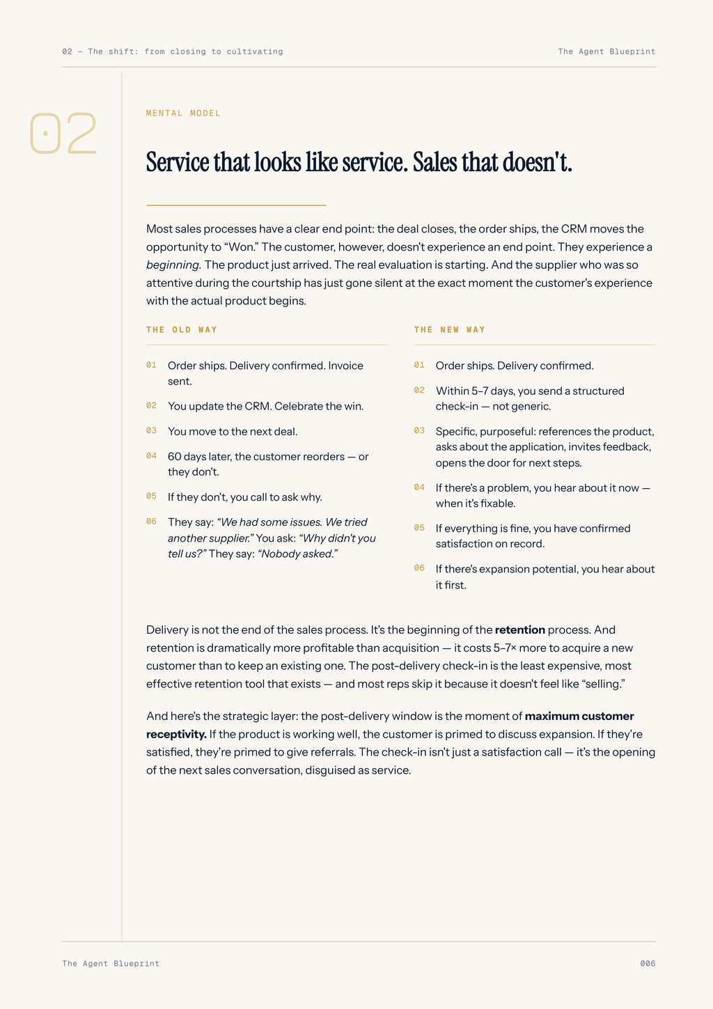 Post-Delivery Check-In Agent - Sales Phase 8 | Step 1 of 5