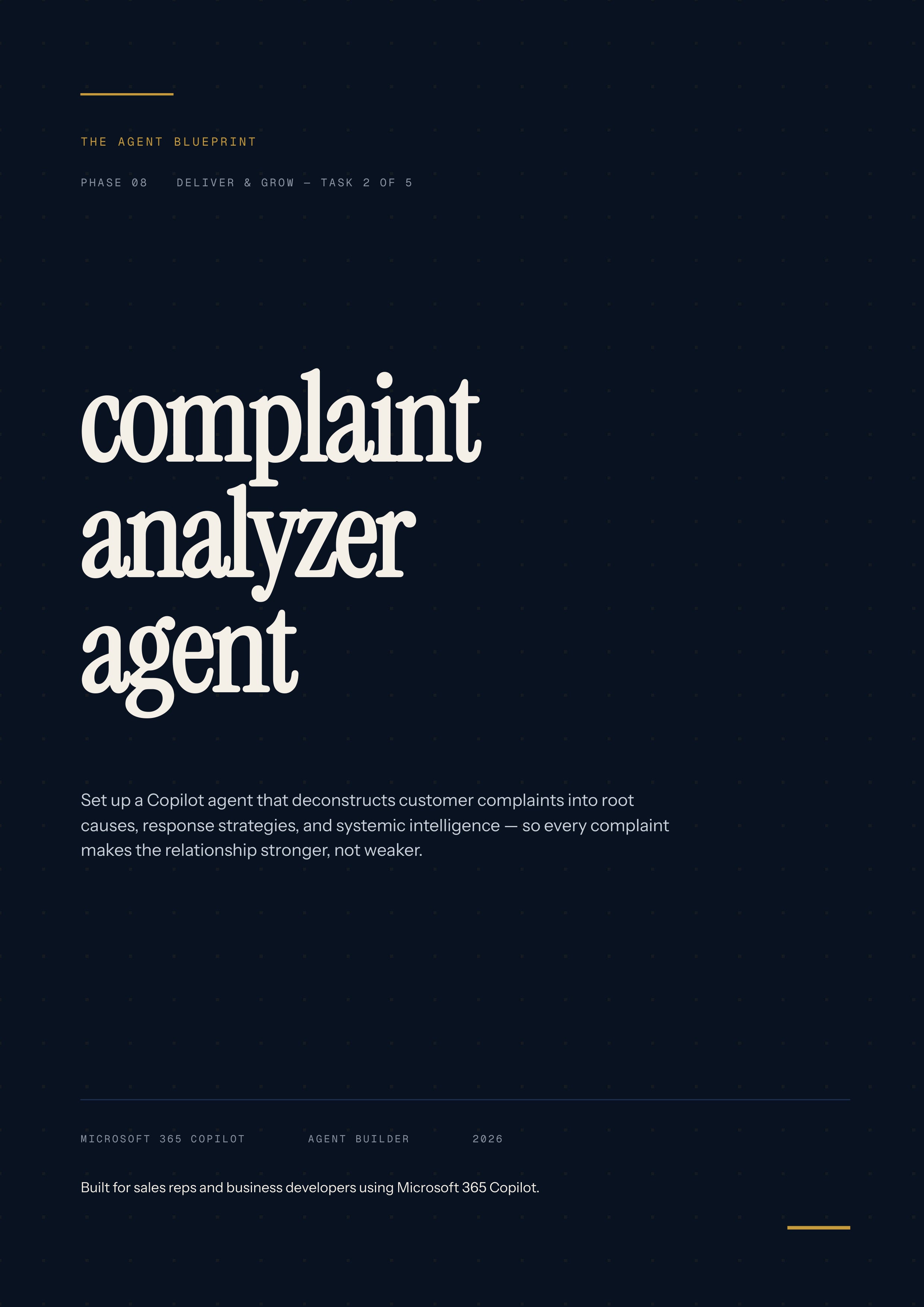 Complaint Analyser Agent - Sales Phase 8 | Step 2 of 5