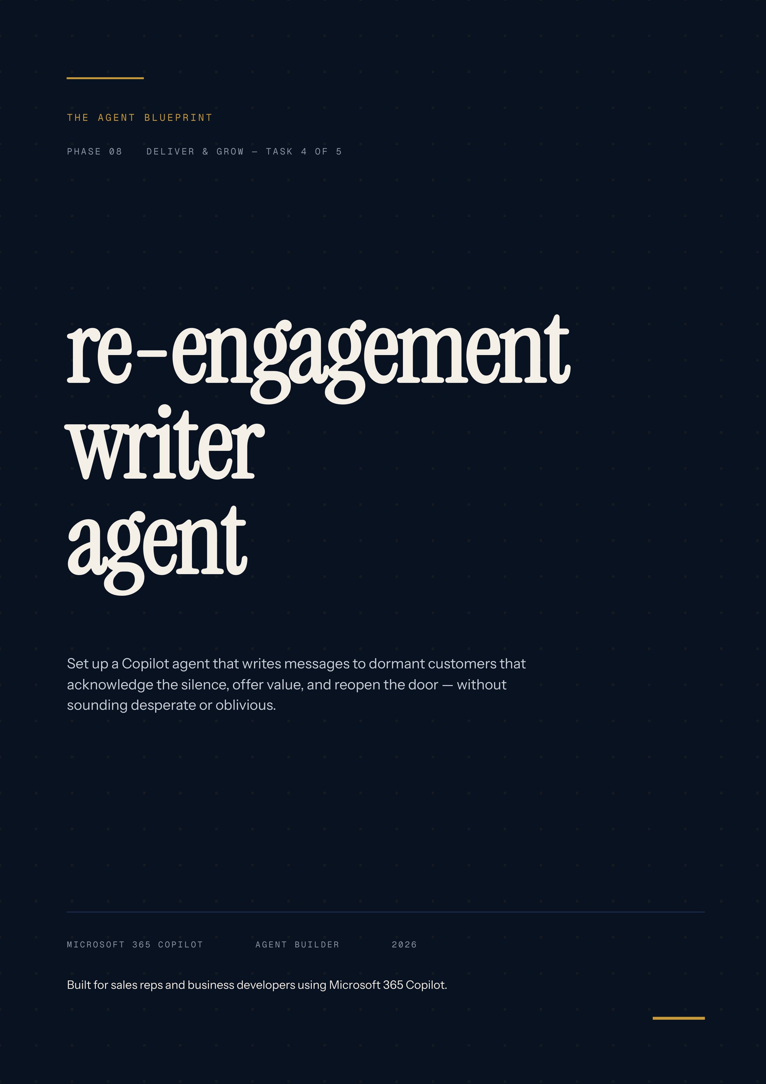 Re-Engagement Writer Agent - Sales Phase 8 | Step 4 of 5