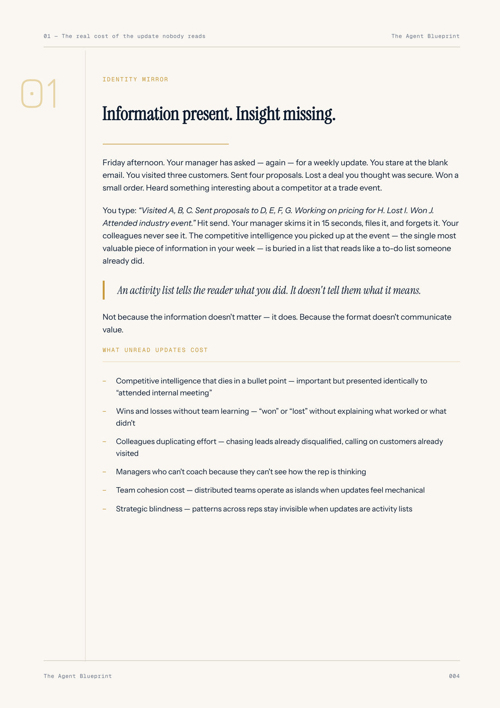 Team Update Writer Agent - Sales Phase 9 | Step 3 of 6