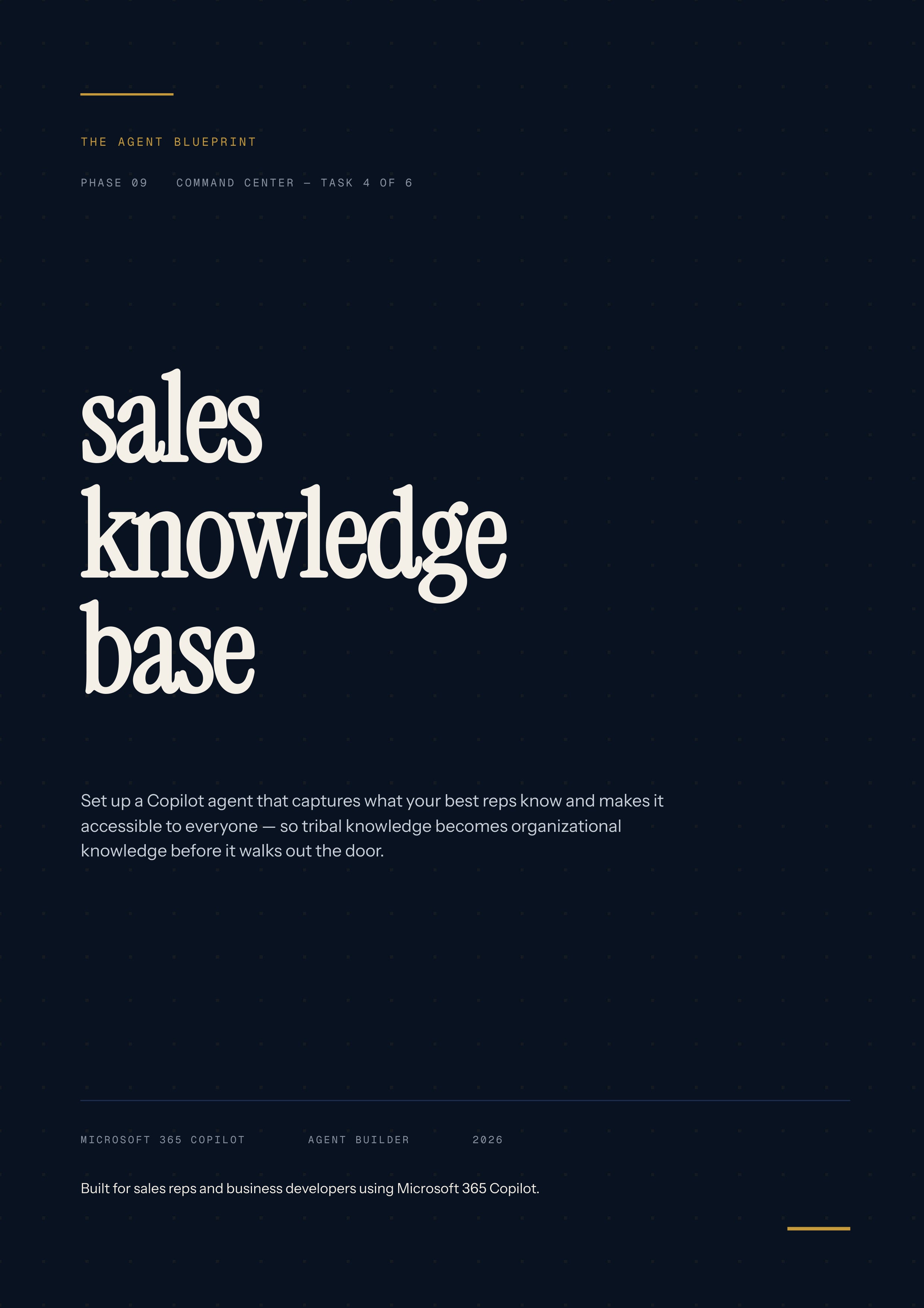 Sales Knowledge Base - Sales Phase 9 | Step 4 of 6