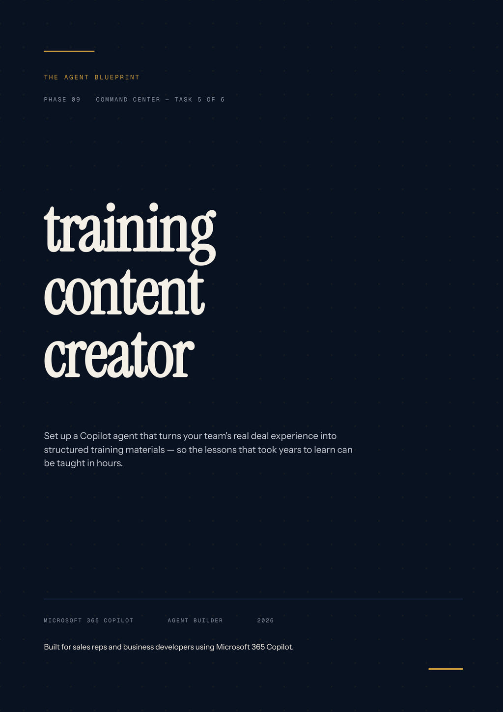 Training Content Creator - Sales Phase 9 | Step 5 of 6
