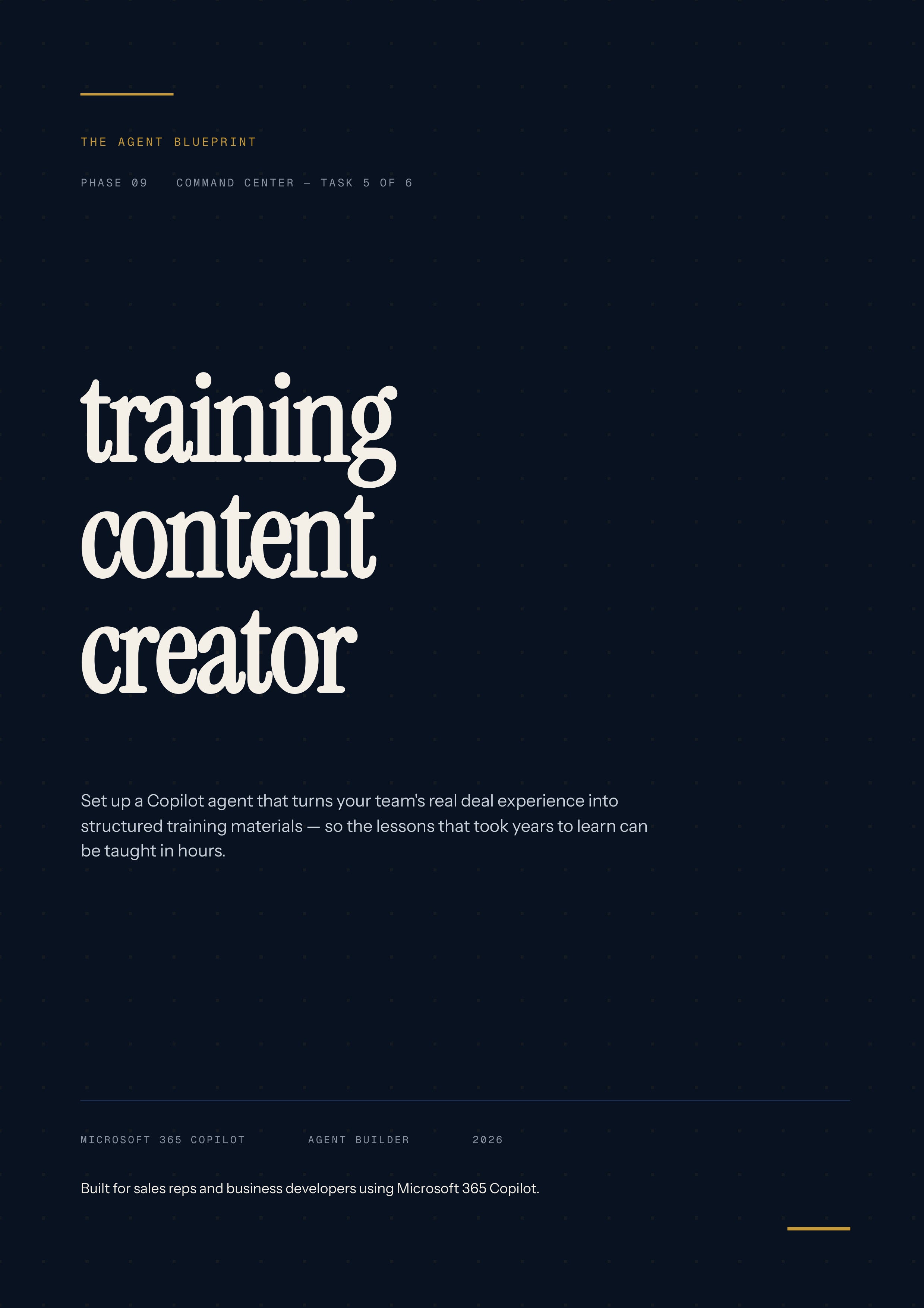 Training Content Creator - Sales Phase 9 | Step 5 of 6