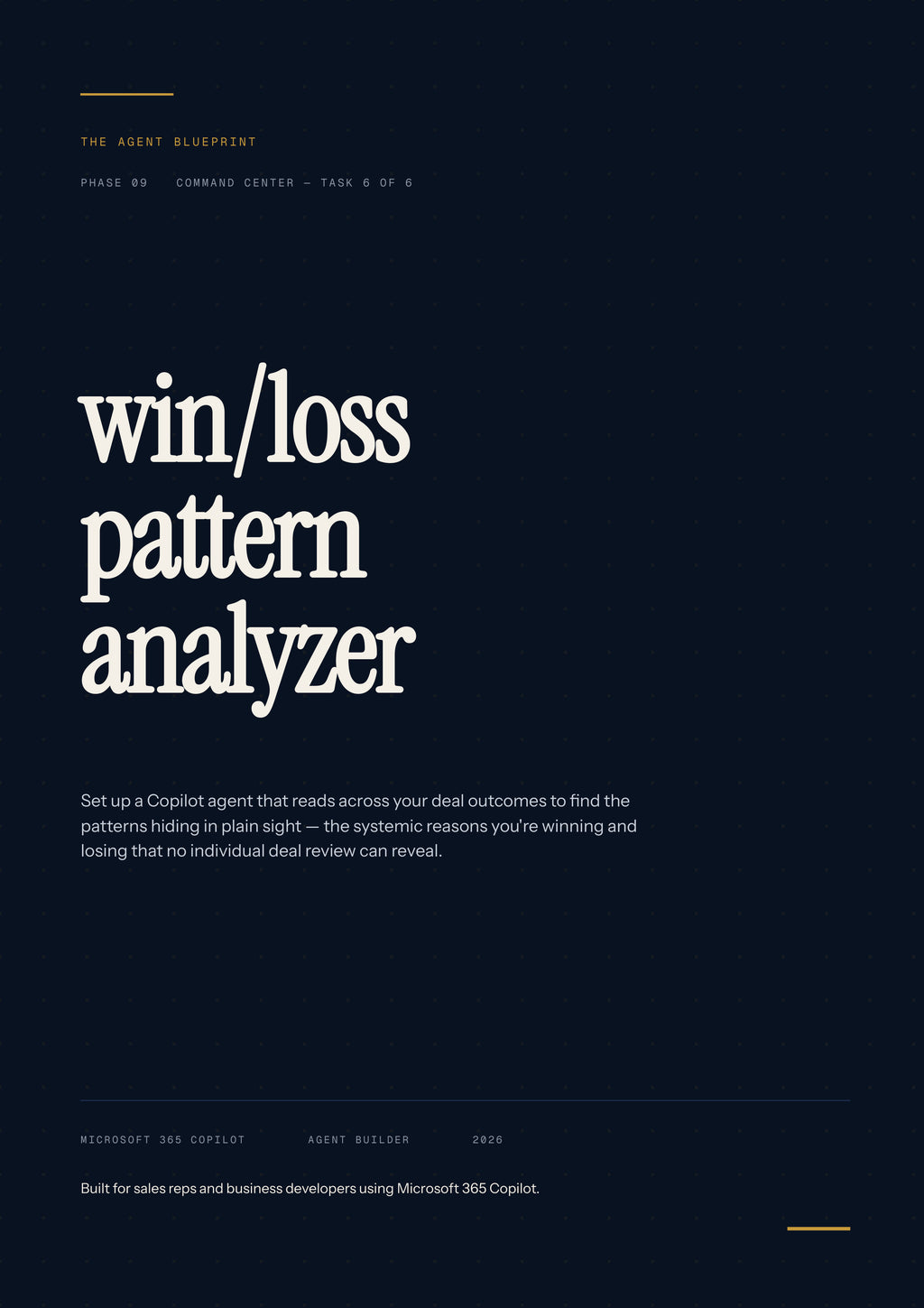 Win/Loss Pattern Analyser - Sales Phase 9 | Step 6 of 6