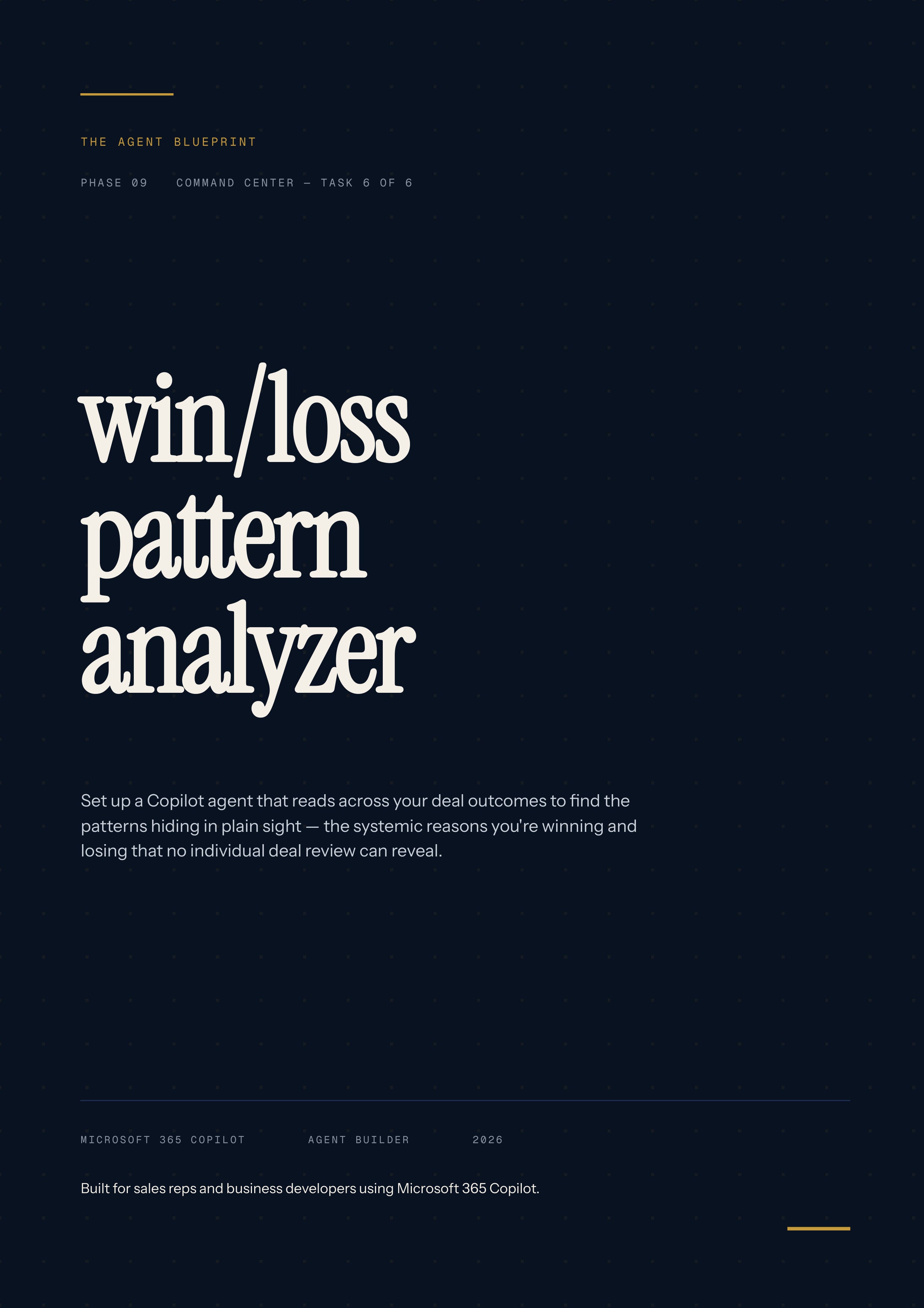 Win/Loss Pattern Analyser - Sales Phase 9 | Step 6 of 6