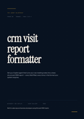 CRM Visit Report Formatter - Sales Phase 4 | Step 3 of 4