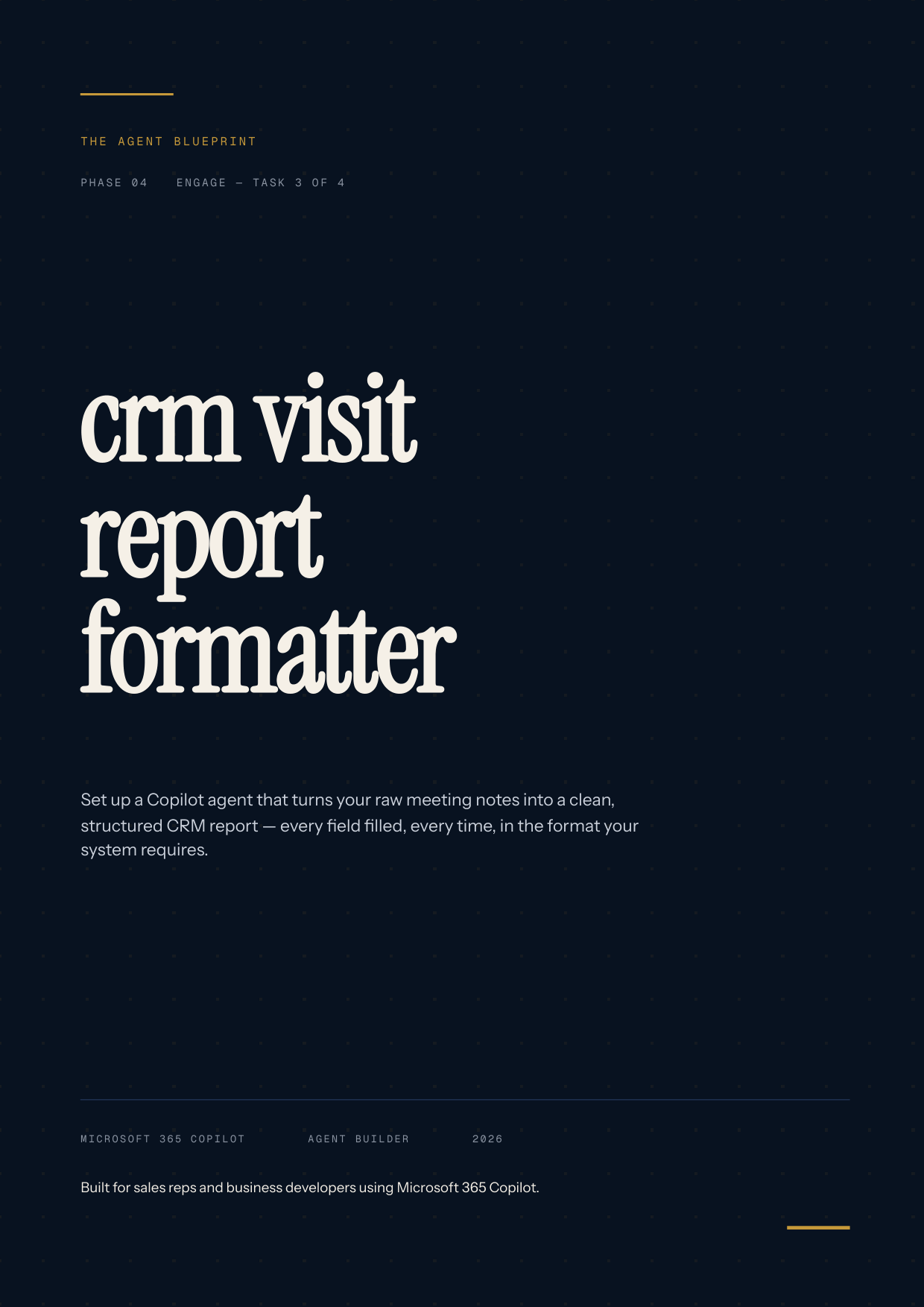 CRM Visit Report Formatter - Sales Phase 4 | Step 3 of 4