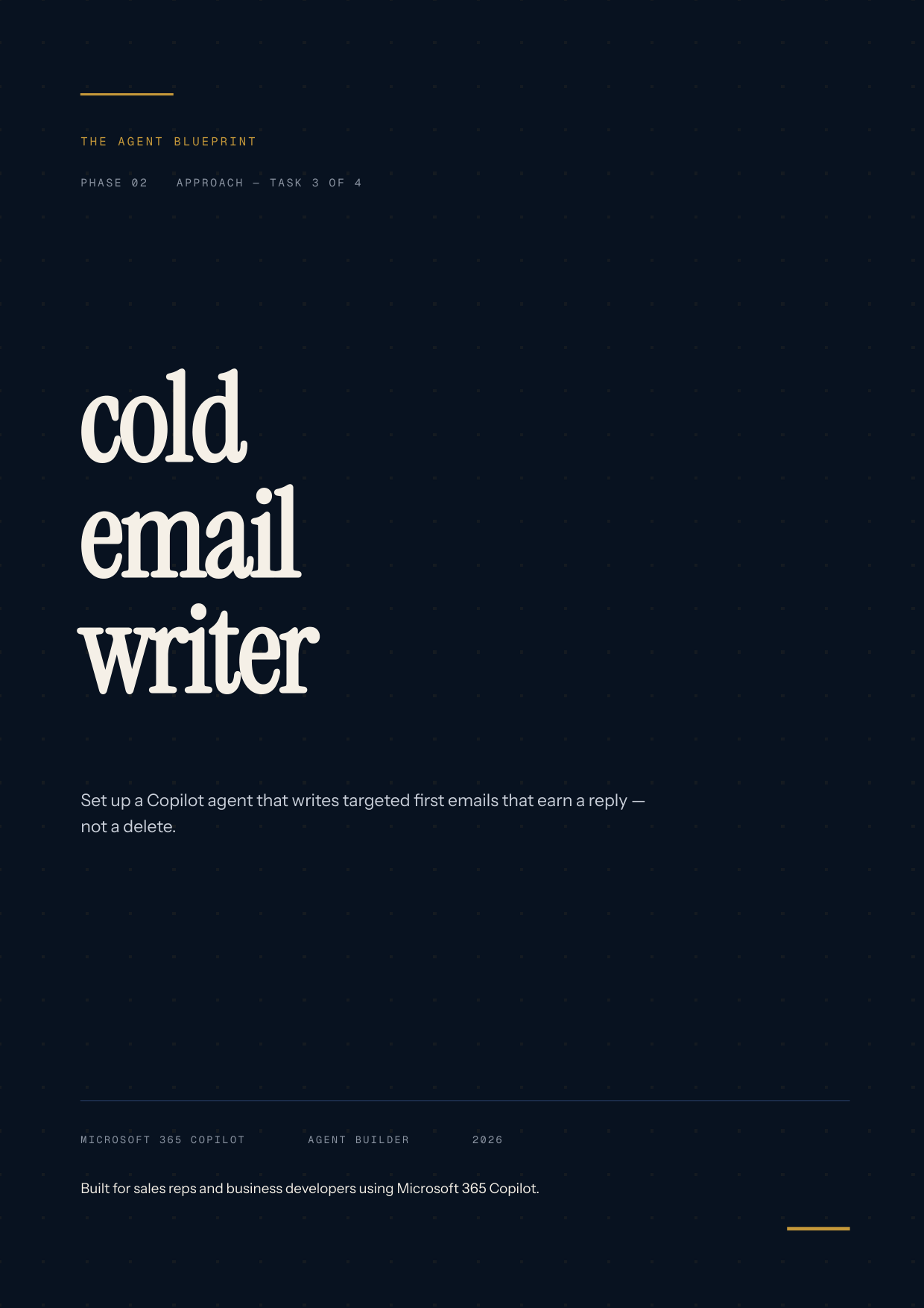 Cold E-Mail Writer Agent - Sales Phase 2 | Step 3 of 4