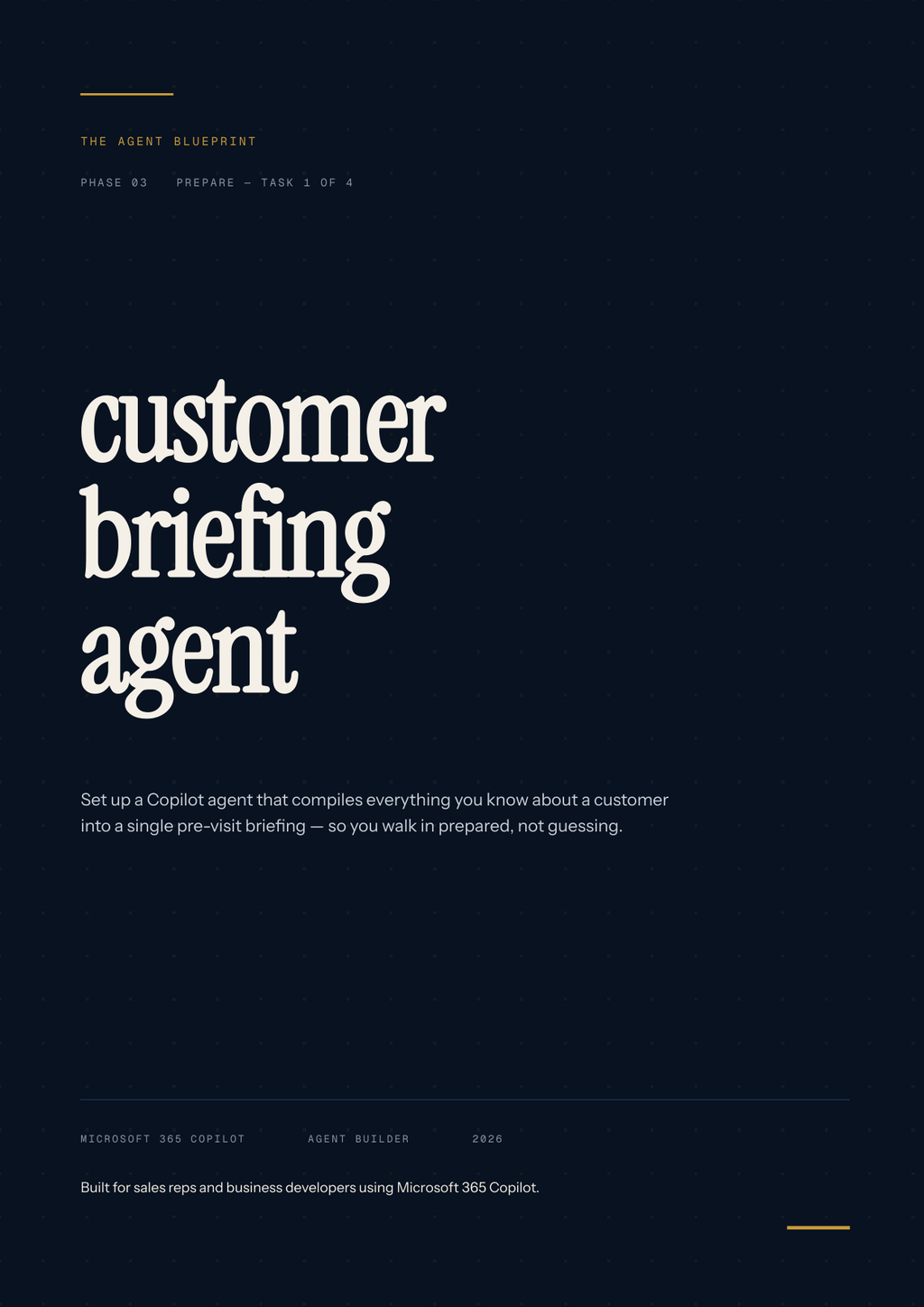 Customer Briefing Agent - Sales Phase 3 | Step 1 of 4