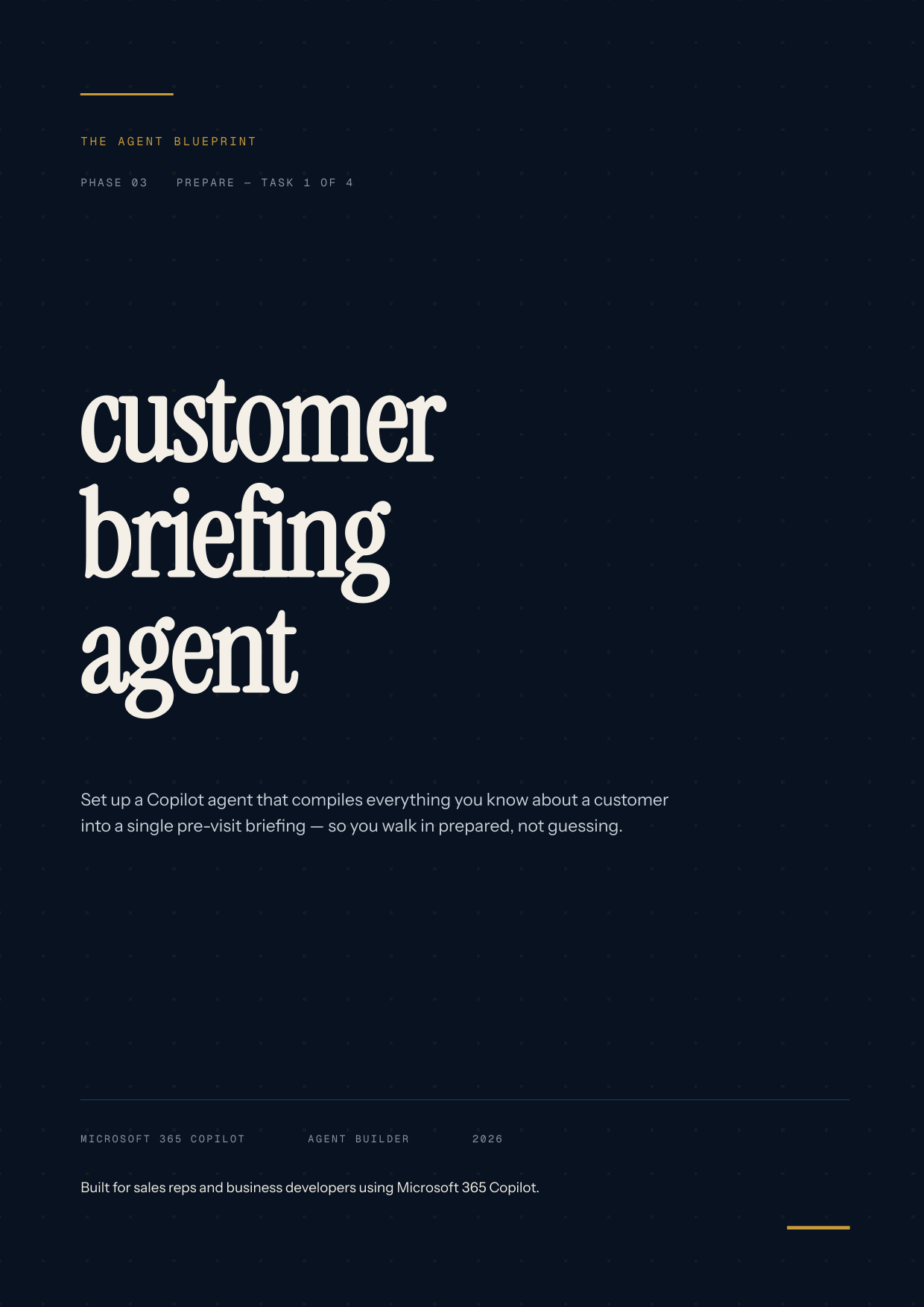 Customer Briefing Agent - Sales Phase 3 | Step 1 of 4