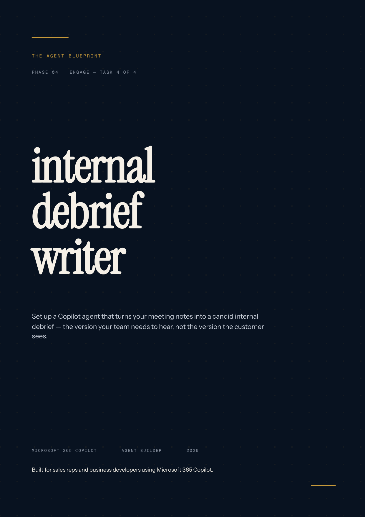Internal Debrief Writer - Sales Phase 4 | Step 4 of 4