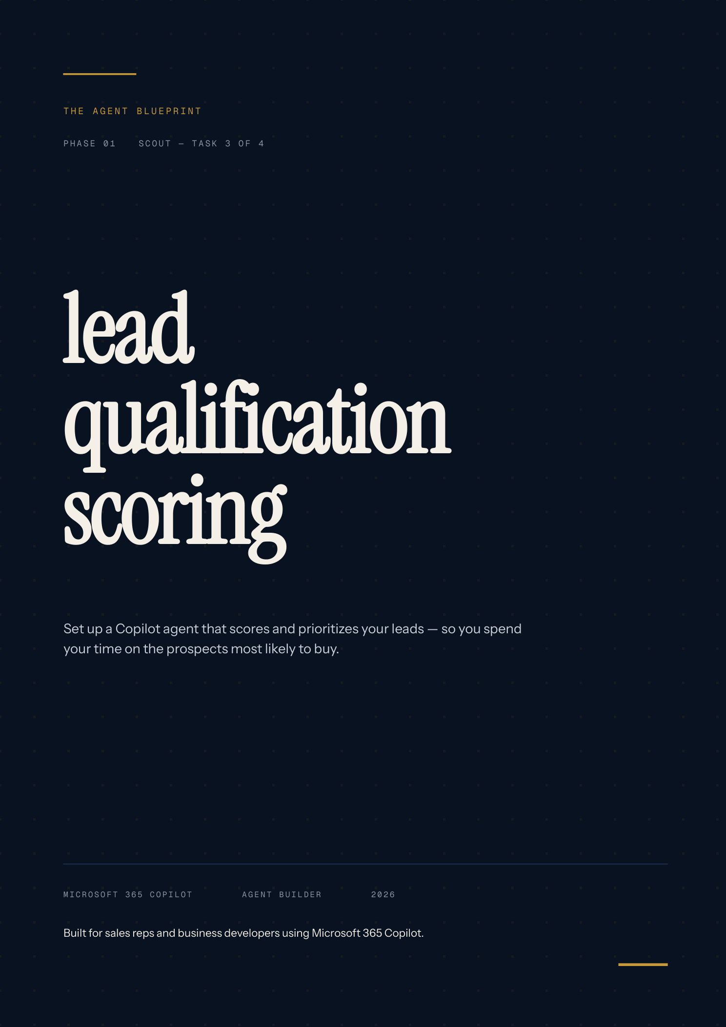 Lead Qualification Scoring Agent - Sales Phase 1 | Step 3 of 4