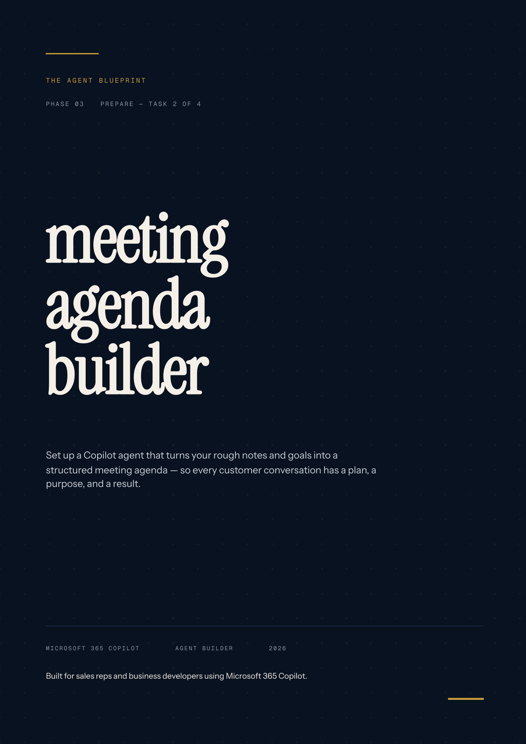 Meeting Agenda Builder - Sales Phase 3 | Step 2 of 4