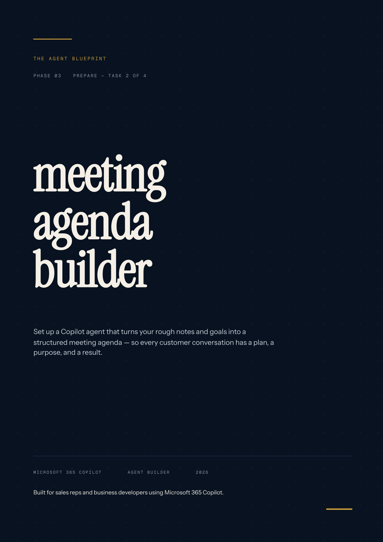 Meeting Agenda Builder - Sales Phase 3 | Step 2 of 4