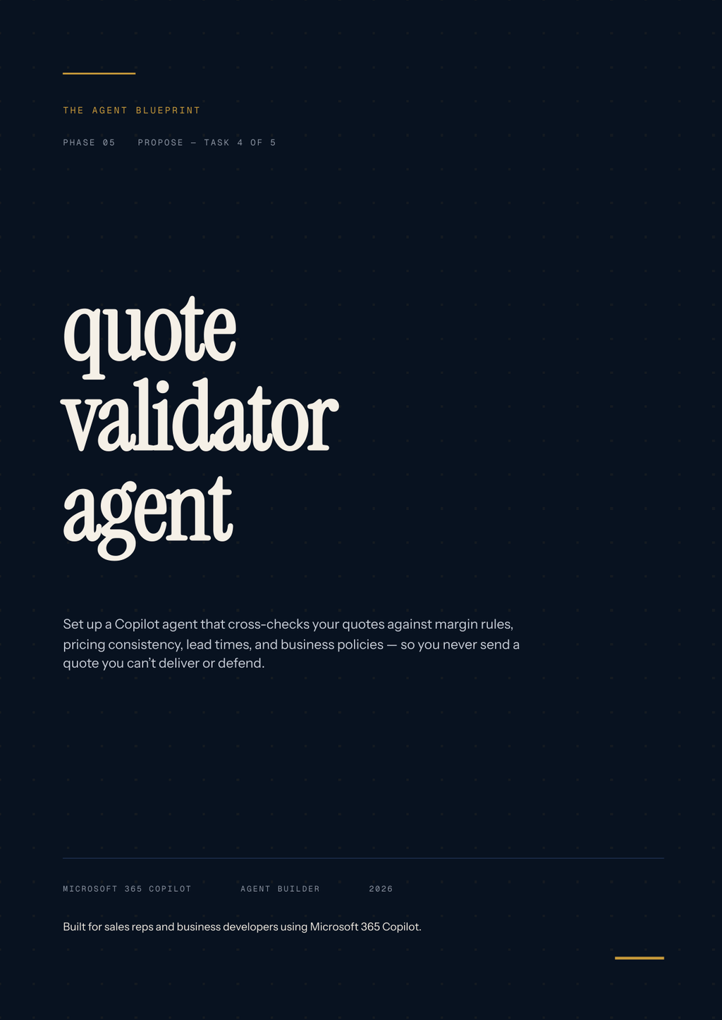 Quote Validator Agent - Sales Phase 5 | Step 4 of 5