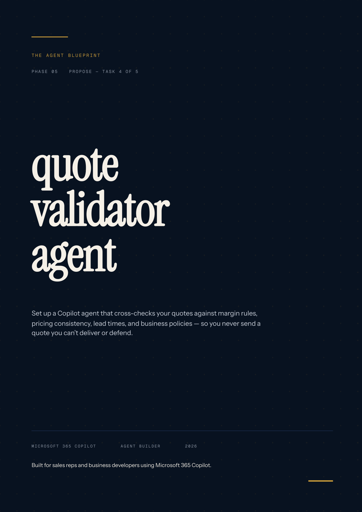 Quote Validator Agent - Sales Phase 5 | Step 4 of 5